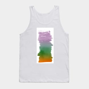 Green, Orange & Purple Bold and Runny Brush Stroke Tank Top